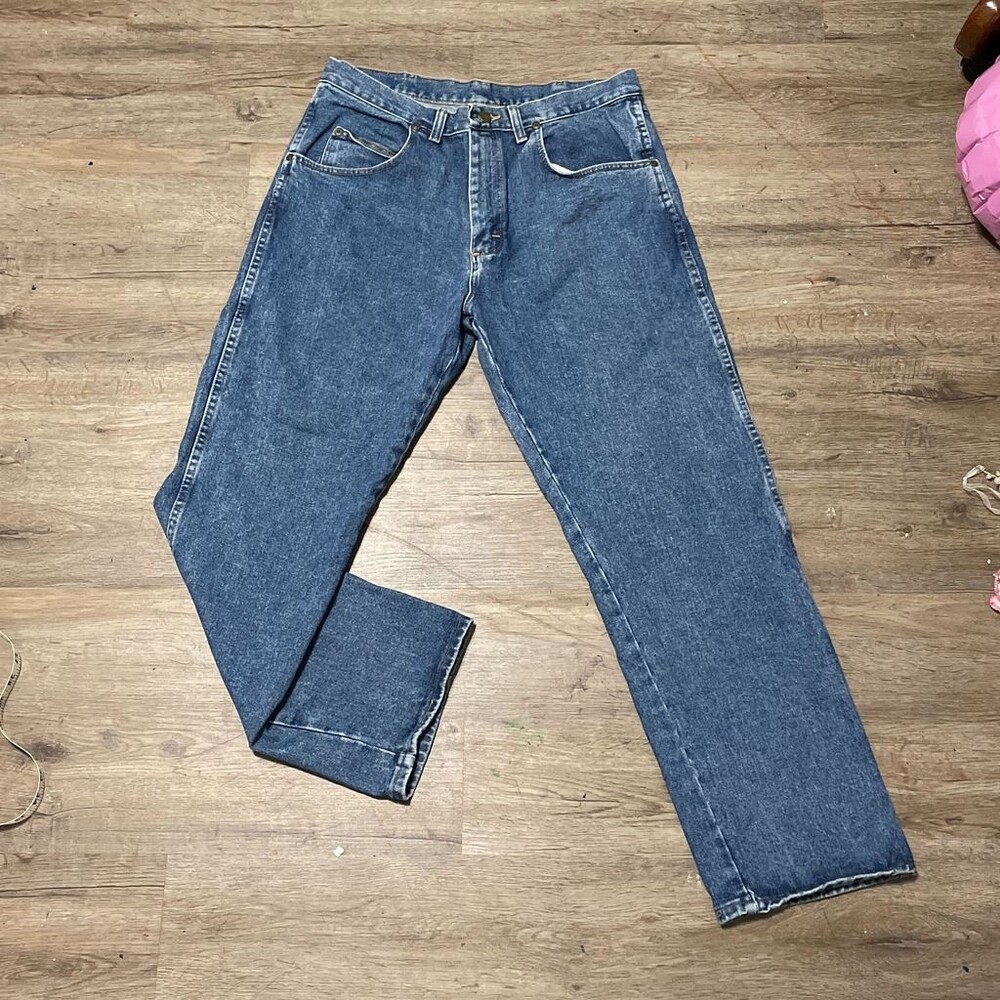 Wrangler 35001AI Mens Relaxed Fit 100% Cotton Denim Jeans Blue Size 34 x 30